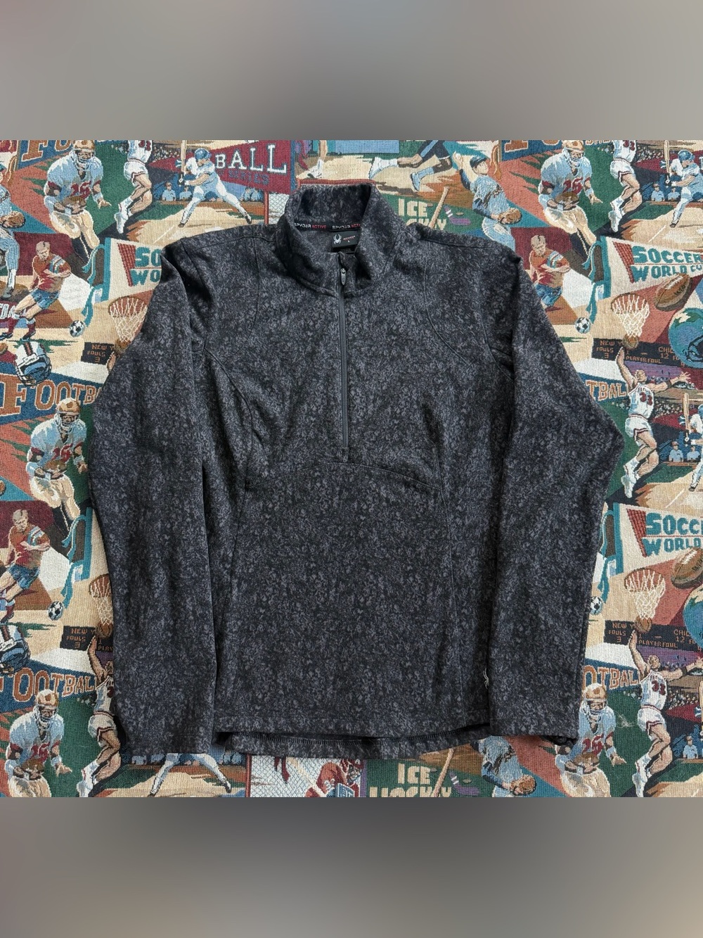 Spyder Active Womens Quarter Zip Pullover Charcoal Marbled
